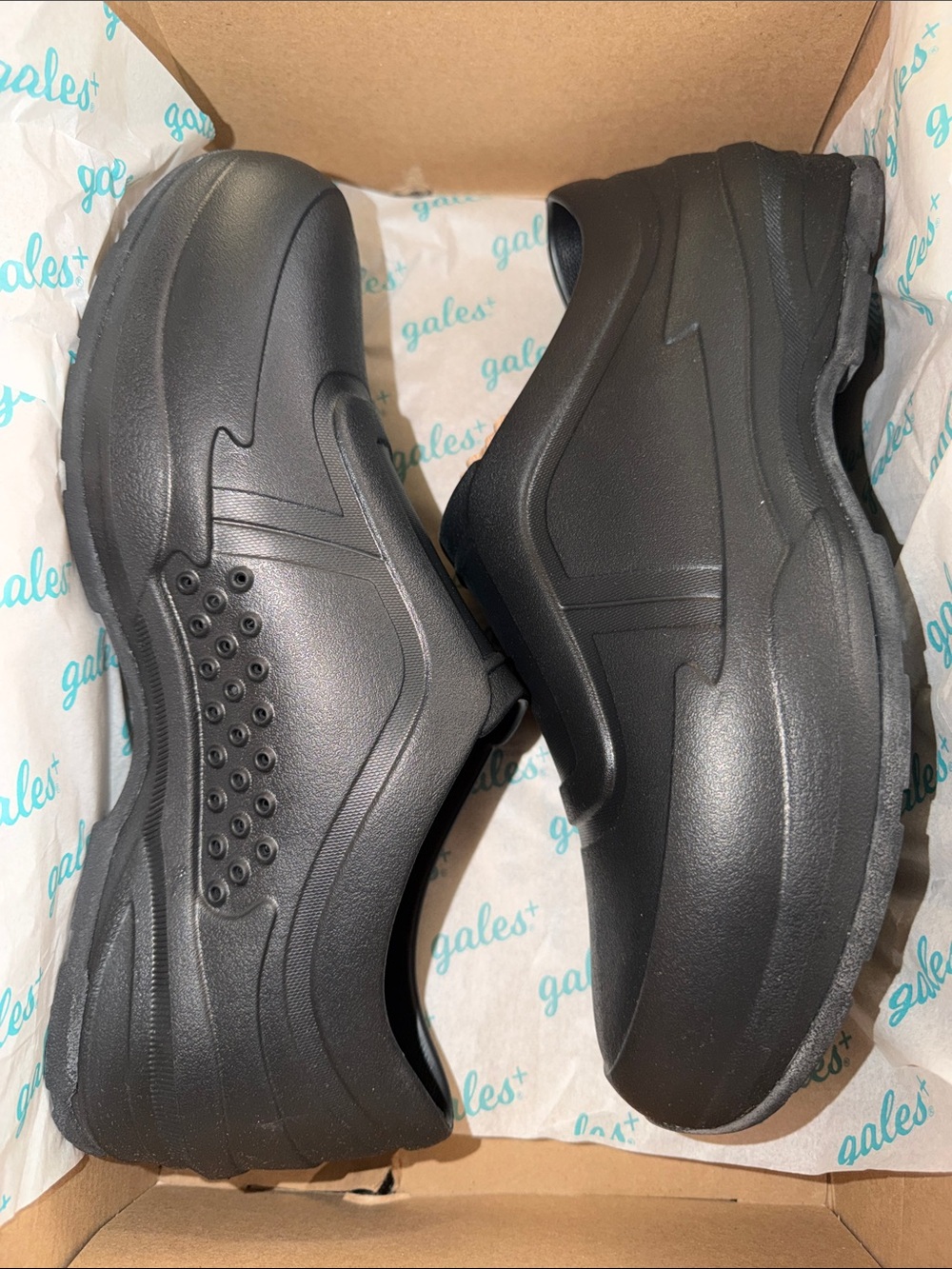 Gales The standing shoe Men's/Womens Black Slip-On Work Clogs